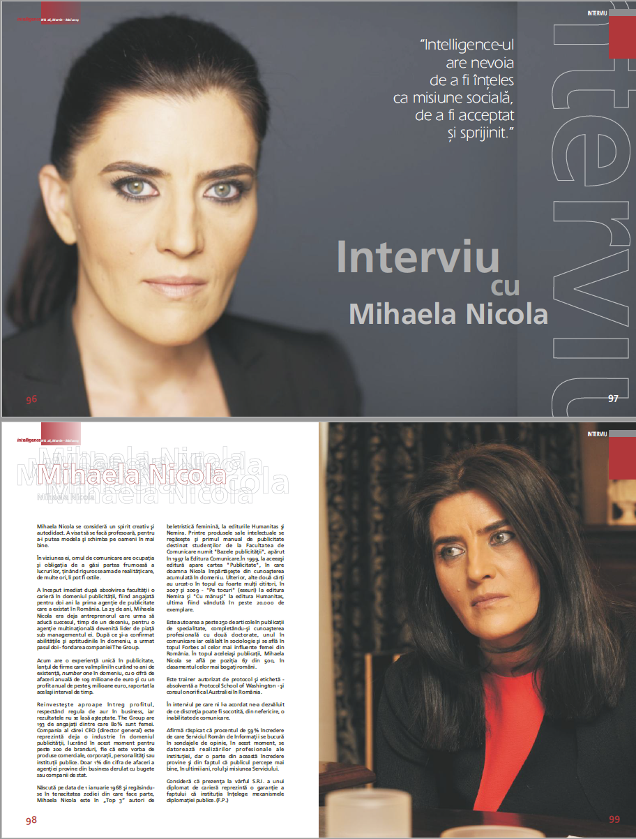 Mihaela Nicola in revista SRI - martie mai 2014